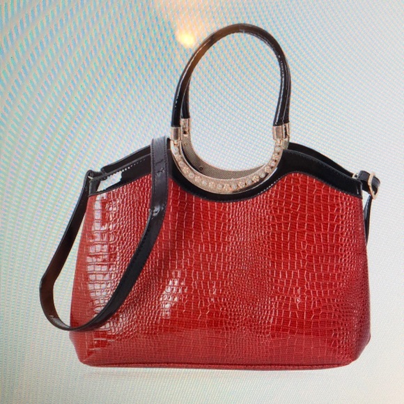 Handbags - RED LIZARD SKIN BAG